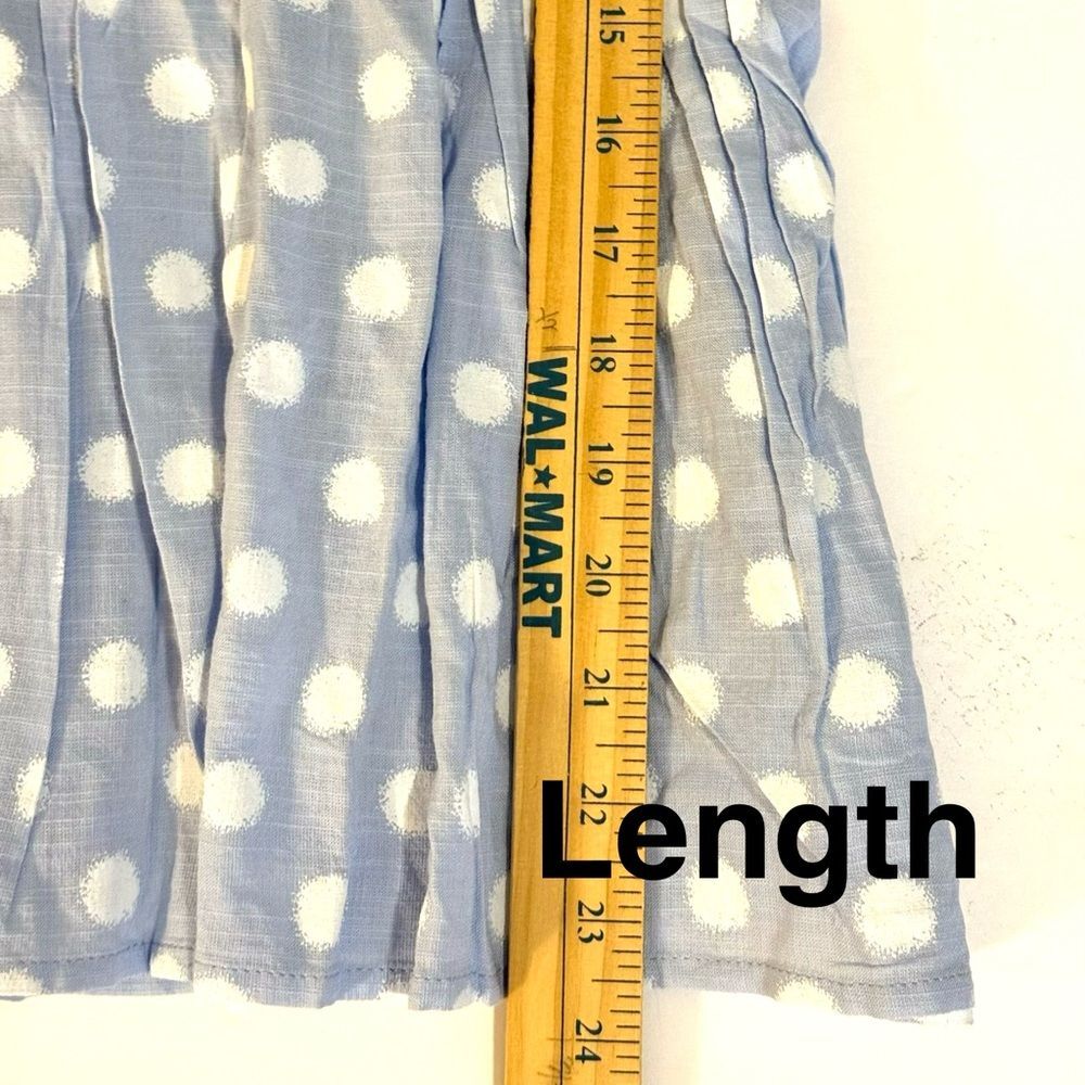 NWT Elegant Sky Blue Polka Dot Blouse - Picture 8 of 10